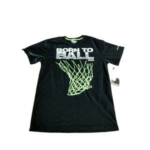 AND1 Boys Graphic Basketball T Shirt Size XL 14 16 Born To Ball Black Green New
